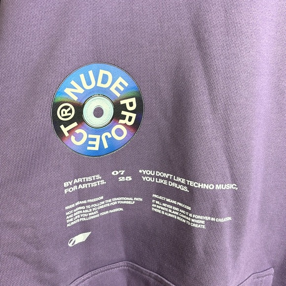 Nude Project Record Hood Lavander Purple Fleeced XXL - Picture 7 of 16